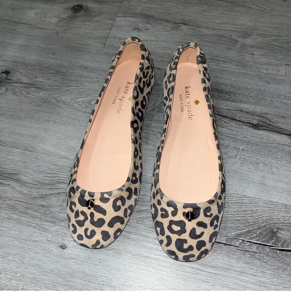 Kate Spade Keaton Leopard Print Suede Flats NWOB - Picture 1 of 5